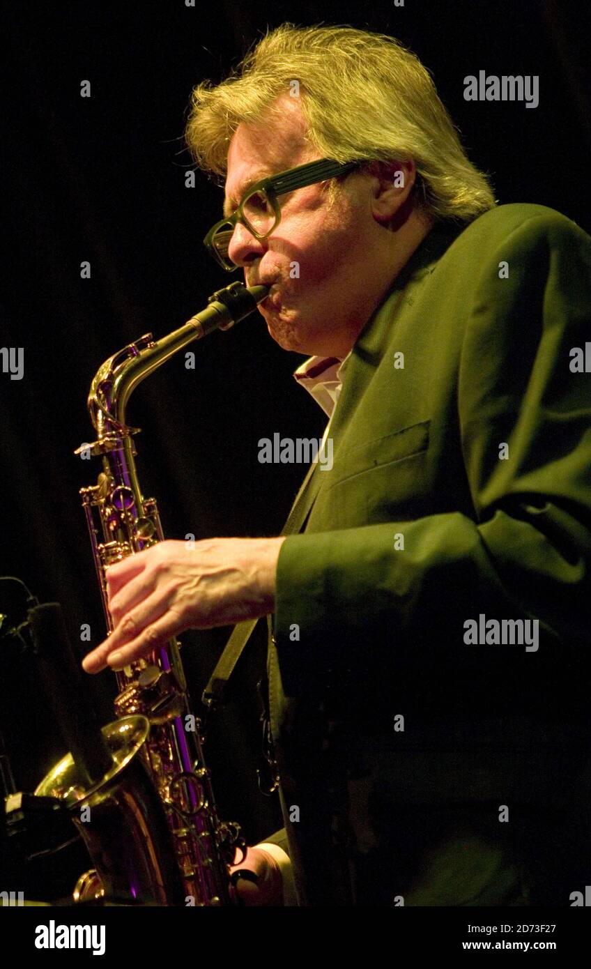 Andy Mackay performs on stage as part of The Metaphors, at the Pigalle