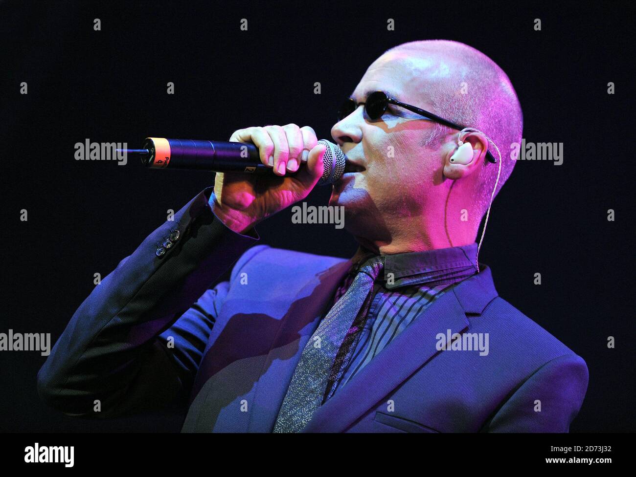 Phil Oakey of The Human League performing on the eve of the first day