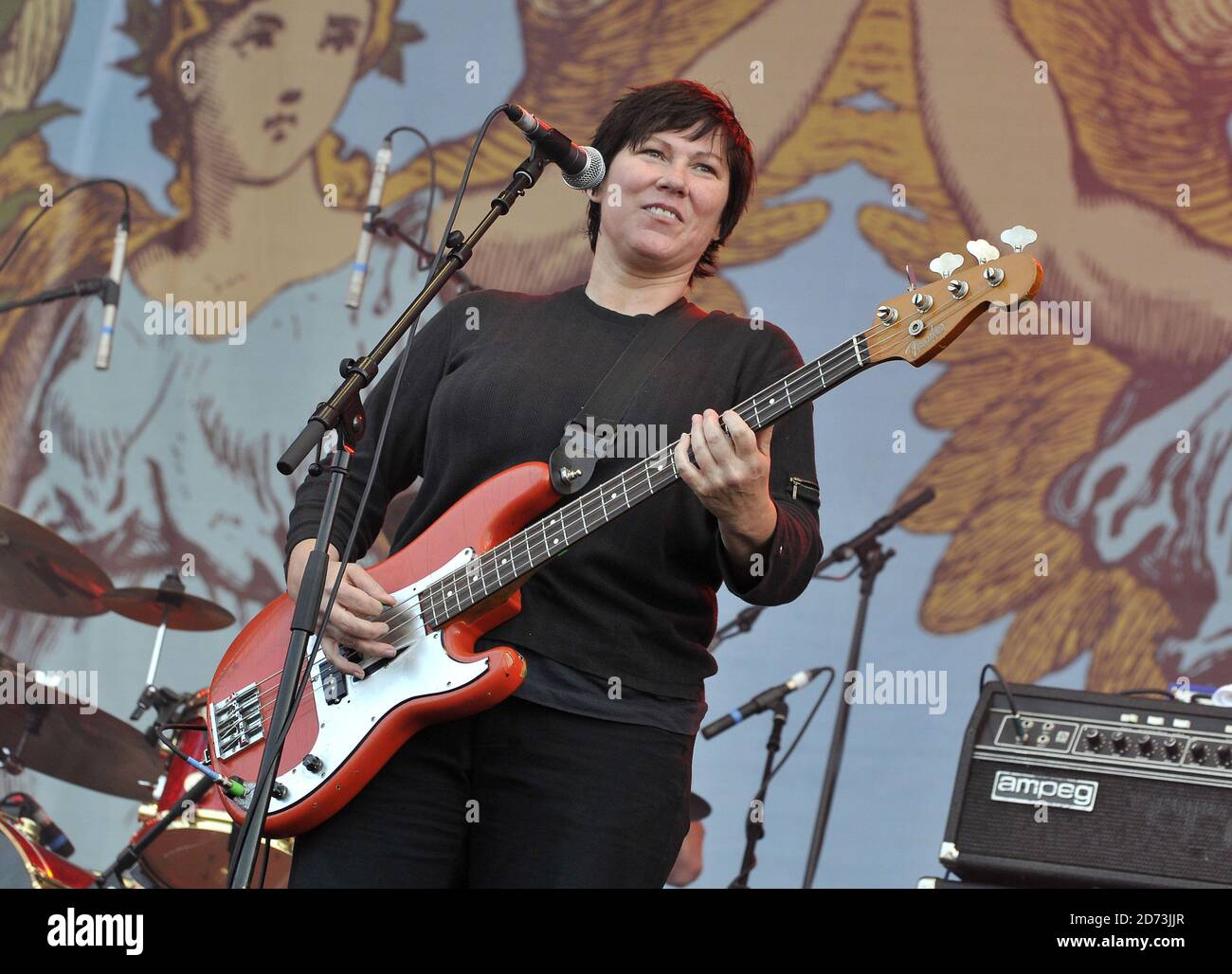 Kim Deal of the Pixies performing on the third day of the Isle of Wight ...