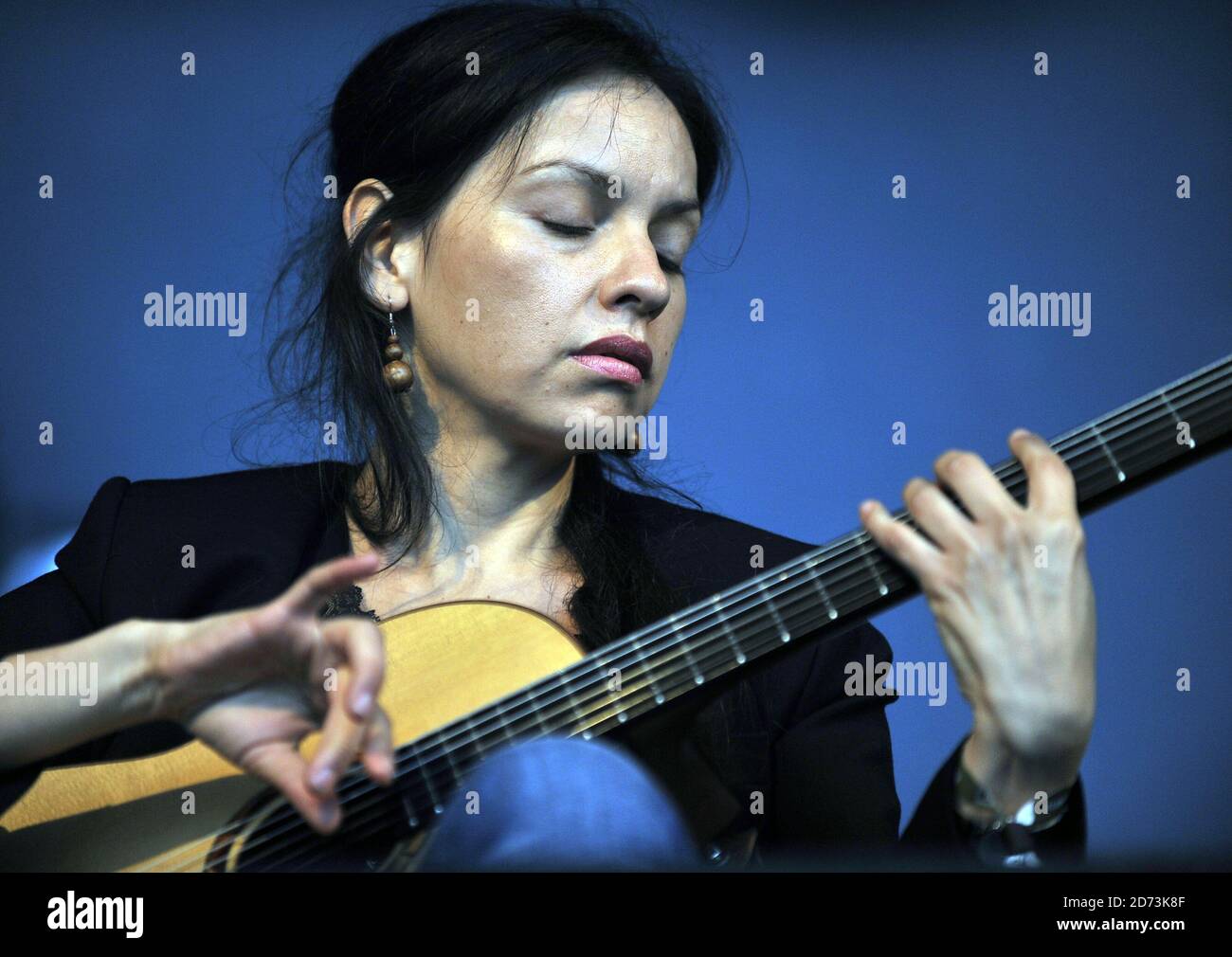 Gabriela Quintero of Rodrigo Y Gabriela live on stage at the Lovebox