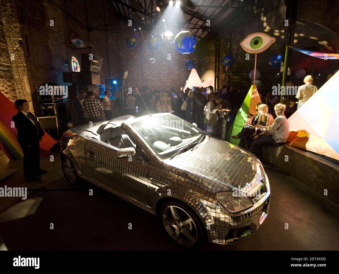 A mirrorball car at the Vauxhall Skate party, held at the Village