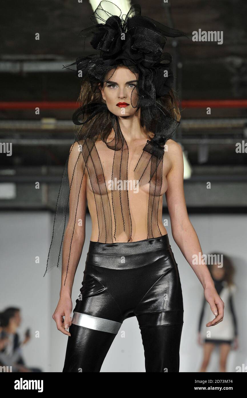 EDS NOTE NUDITY A model wears a creation by Pam Hogg during the London