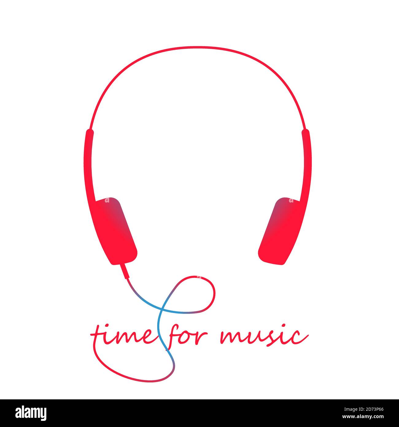 Headphones on a white background. View from above. Copy space Music and sound concept. City summer time Stock Vector