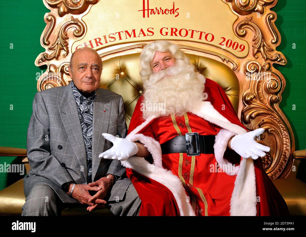 Mohammed Al Fayed pictured in the Harrod's Santa's Grotto, during the