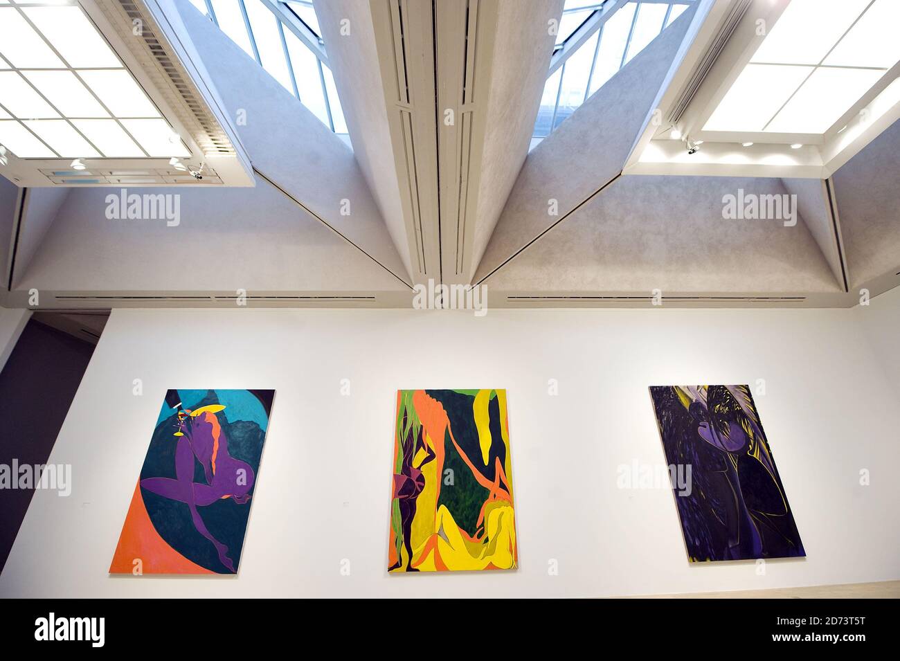 Works by Chris Ofili on display at a new exhibition of his work, at the ...