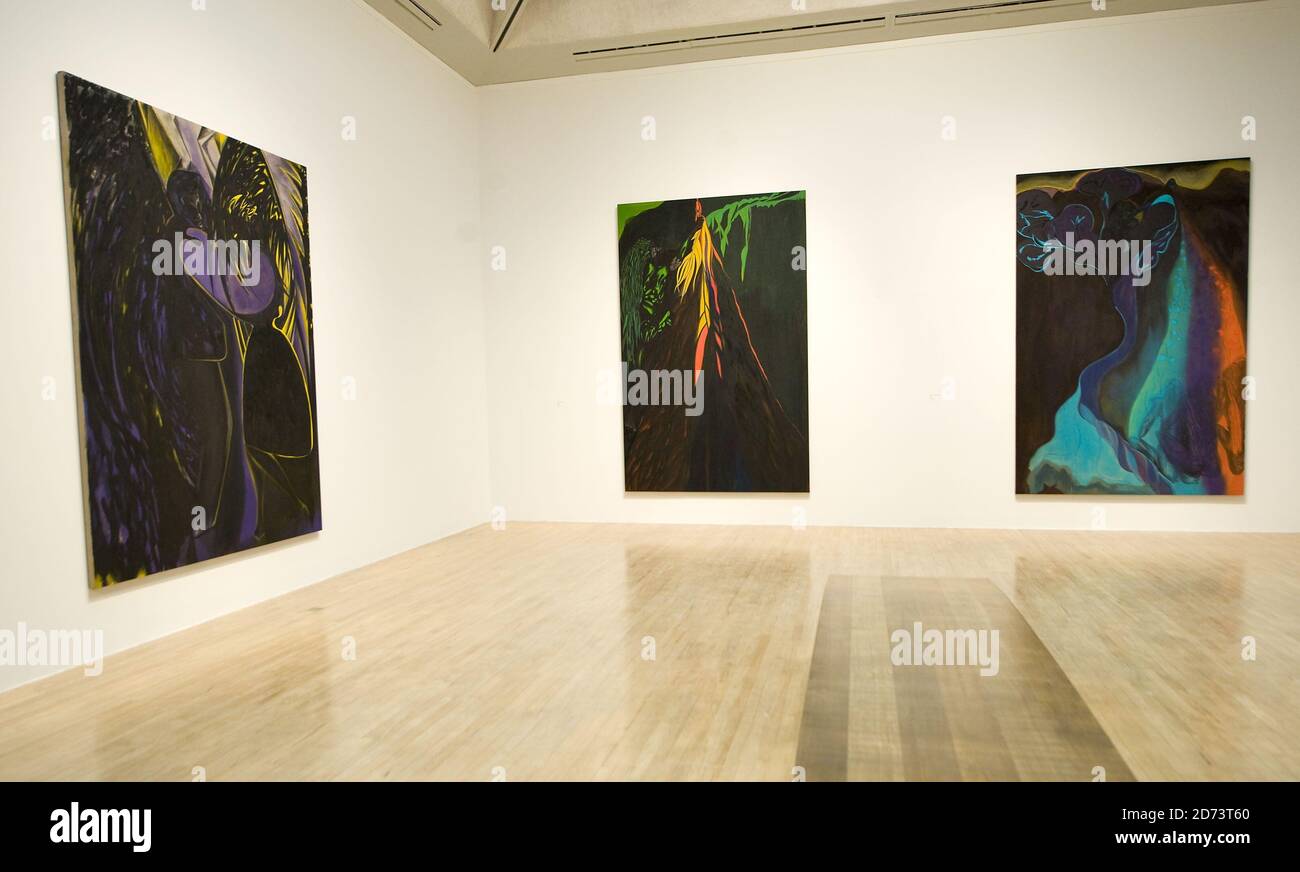 Works by Chris Ofili on display at a new exhibition of his work, at the ...