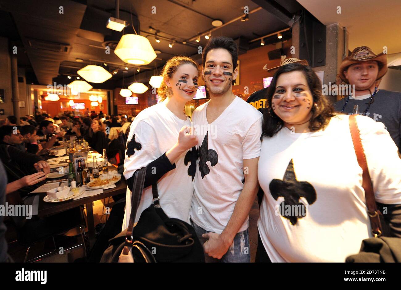 New Orleans Saints fans watch the Superbowl at the Hollywood