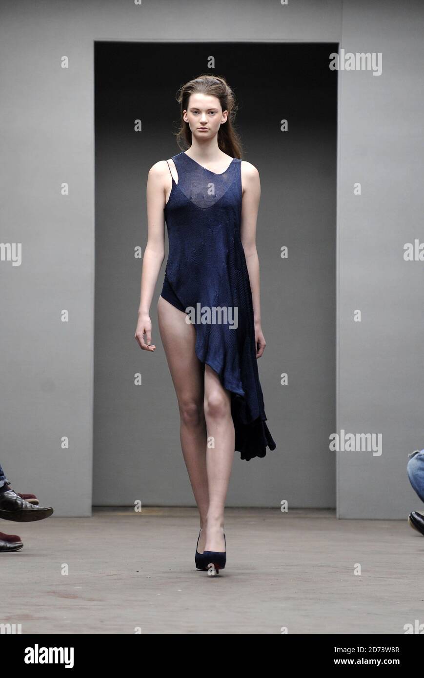 A model on the catwalk at the Mark Fast fashion show, held at the Top ...