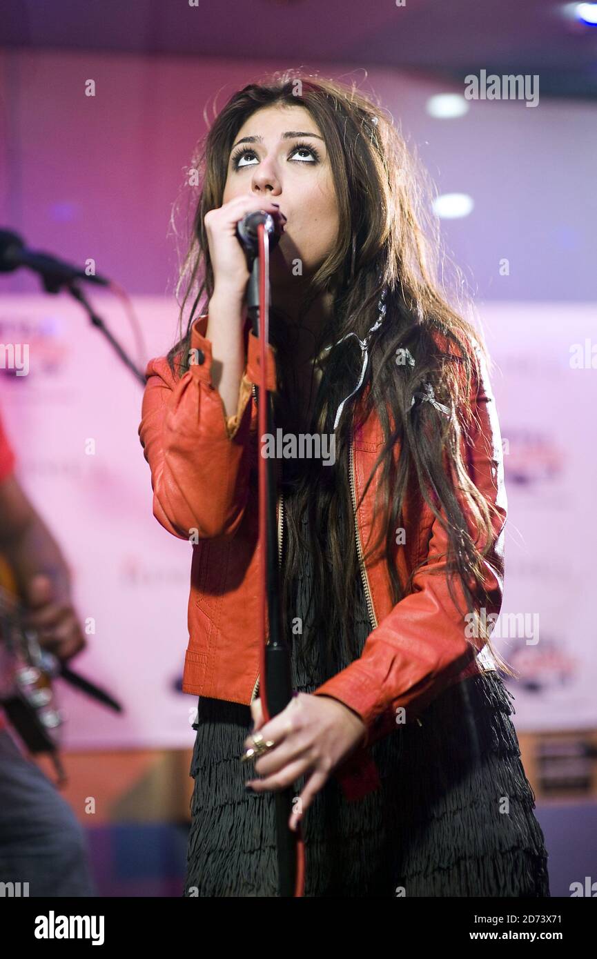 Gabriella Cilmi performs at a Capital Radio Live Session in the Rimmel  Room, at the Global Radio studios in central London Stock Photo - Alamy