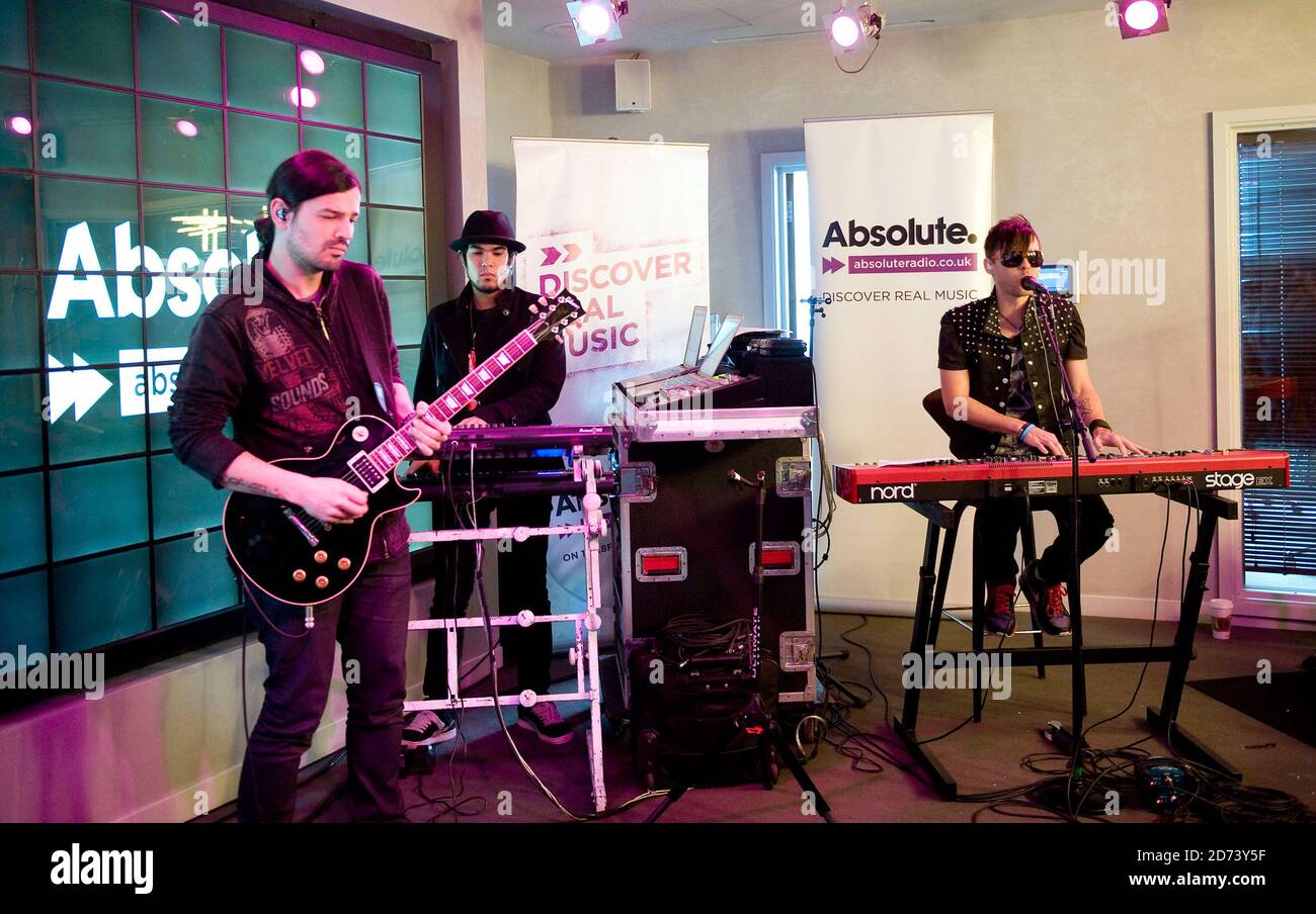 30 Seconds to Mars perform a live session at Absolute Radio in central  London as part of the Geoff Lloyd Hometime Show Stock Photo - Alamy