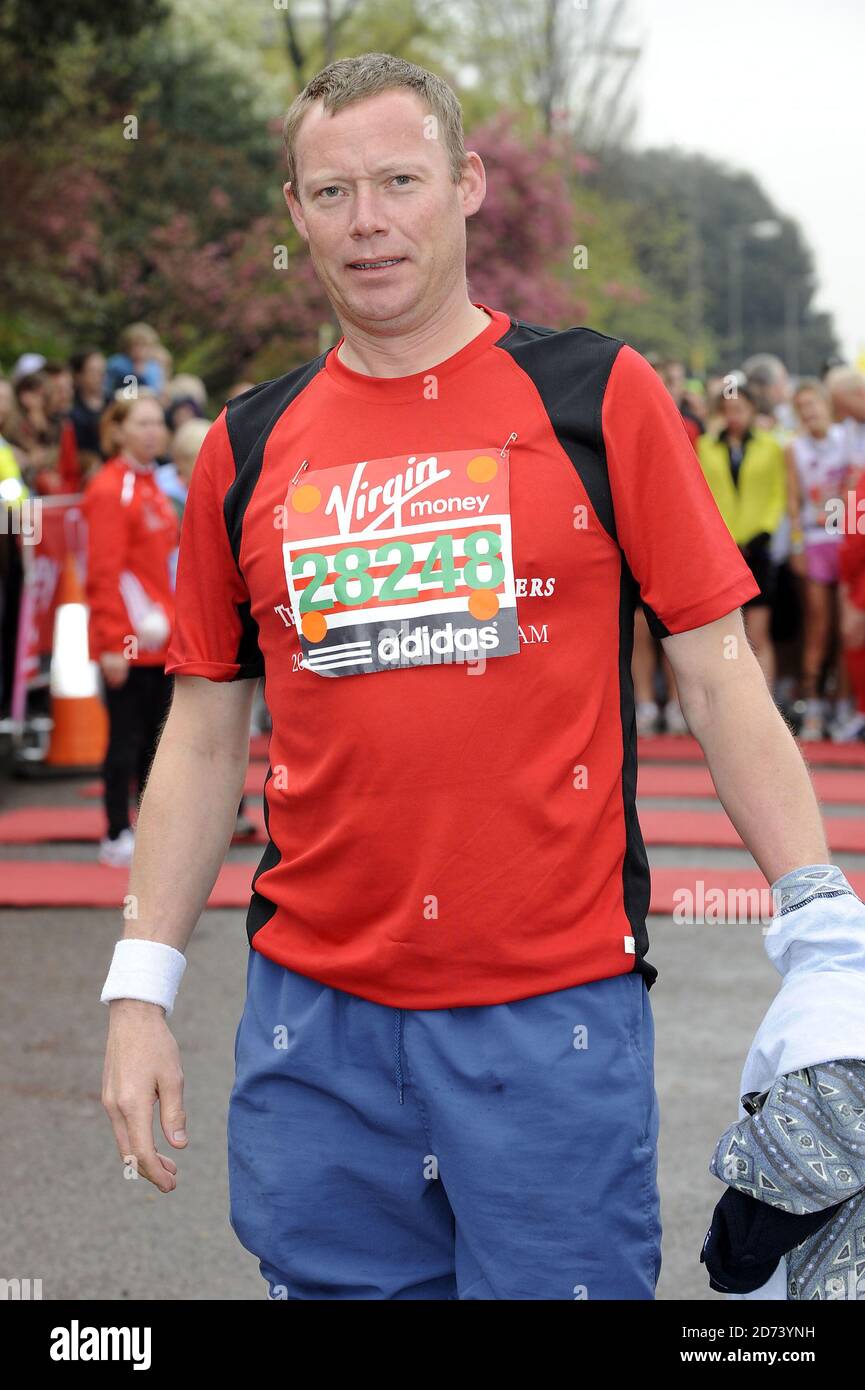 Ricky Groves is seen at the start of the 2010 London Marathon, at Blackheath in south London.  Stock Photo