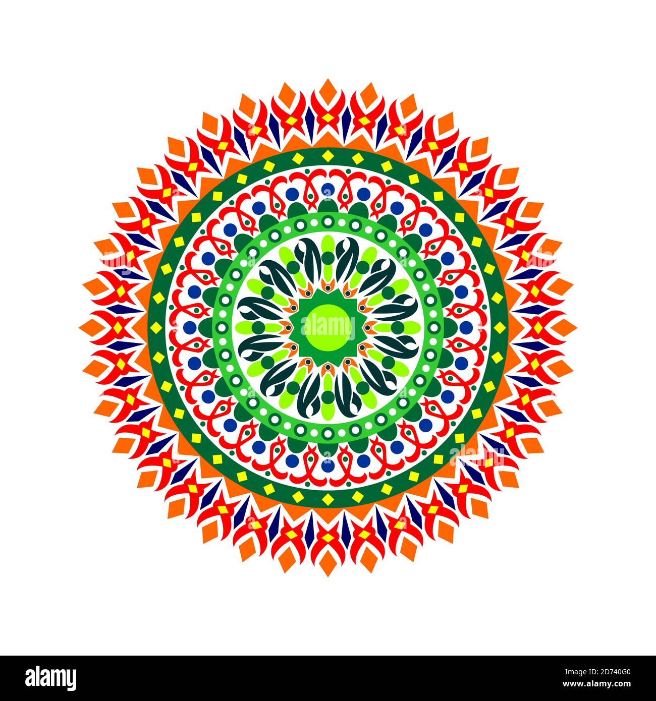 This is a work of mandala art made in as much detail as possible and combined with fariatic colors to create the maximum shape. files in eps format Stock Photo