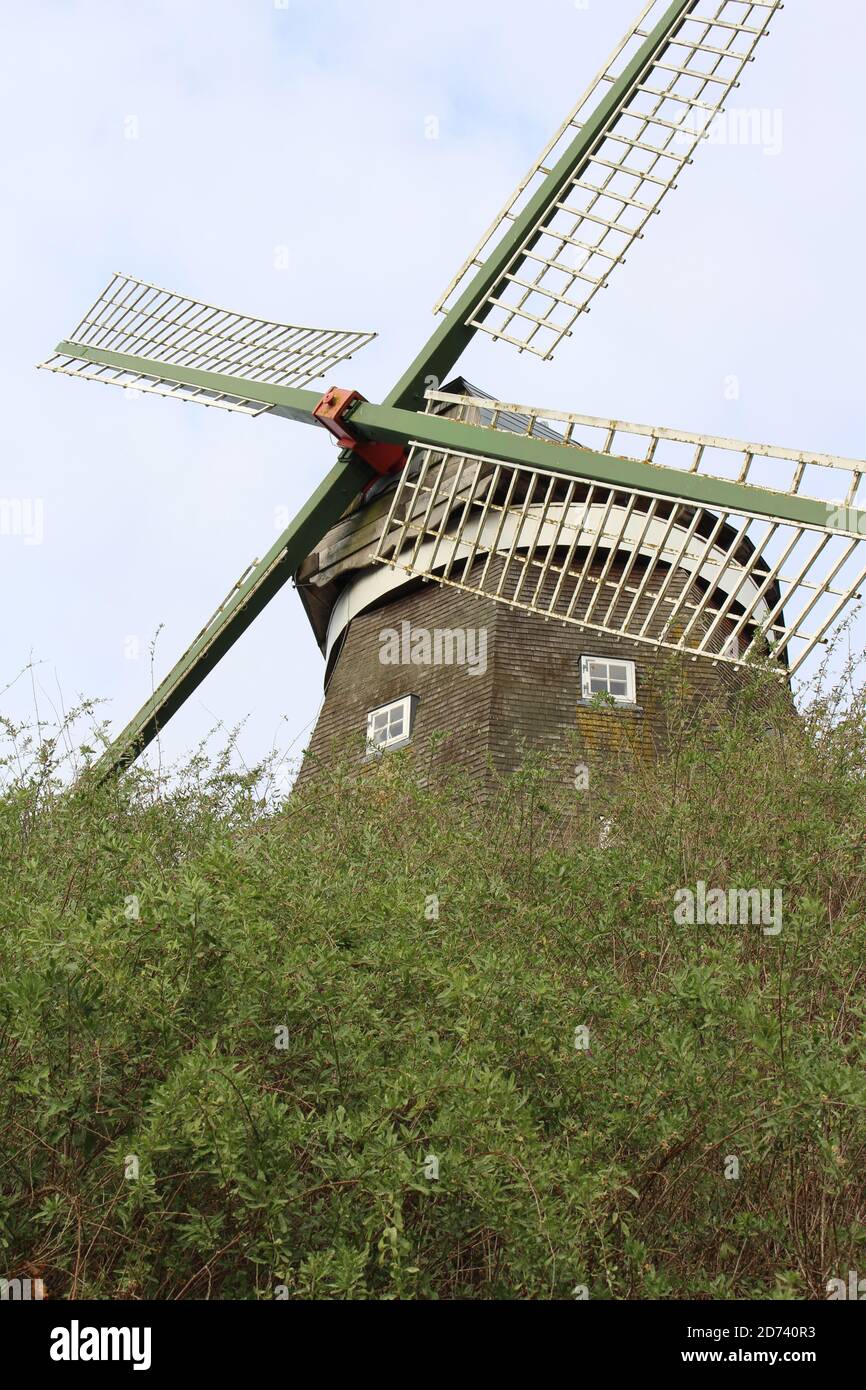 Historical Windmill, Röbel, Müritz, Mecklenburgische Seenplatte, Germany Stock Photo