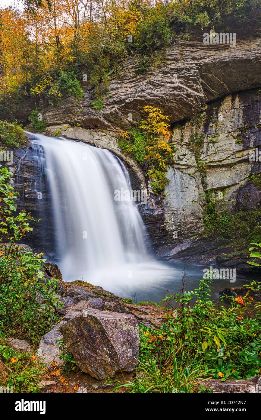 Looking Glass Falls in Pisgah National Forest, North Carolina, USA with