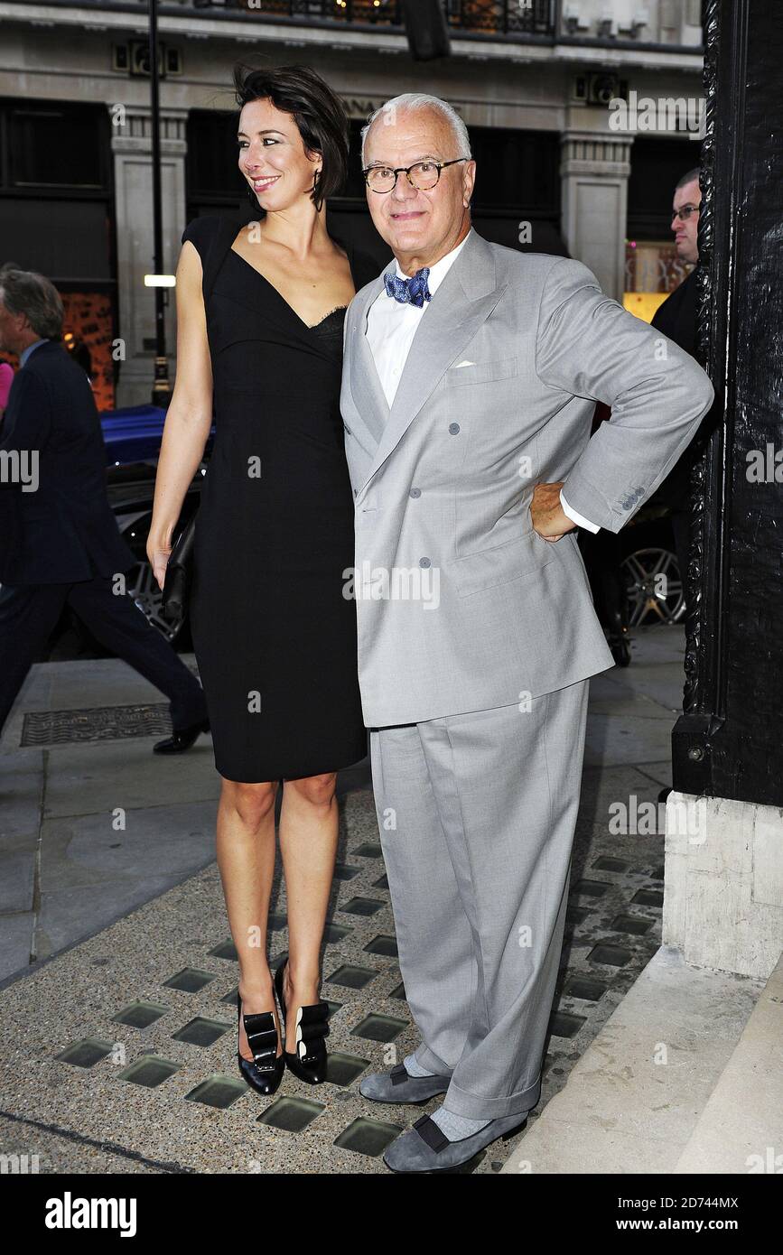 Christina and Manolo Blahnik attending the The World Of Manolo Launch Party, at Liberty in central London.  Stock Photo
