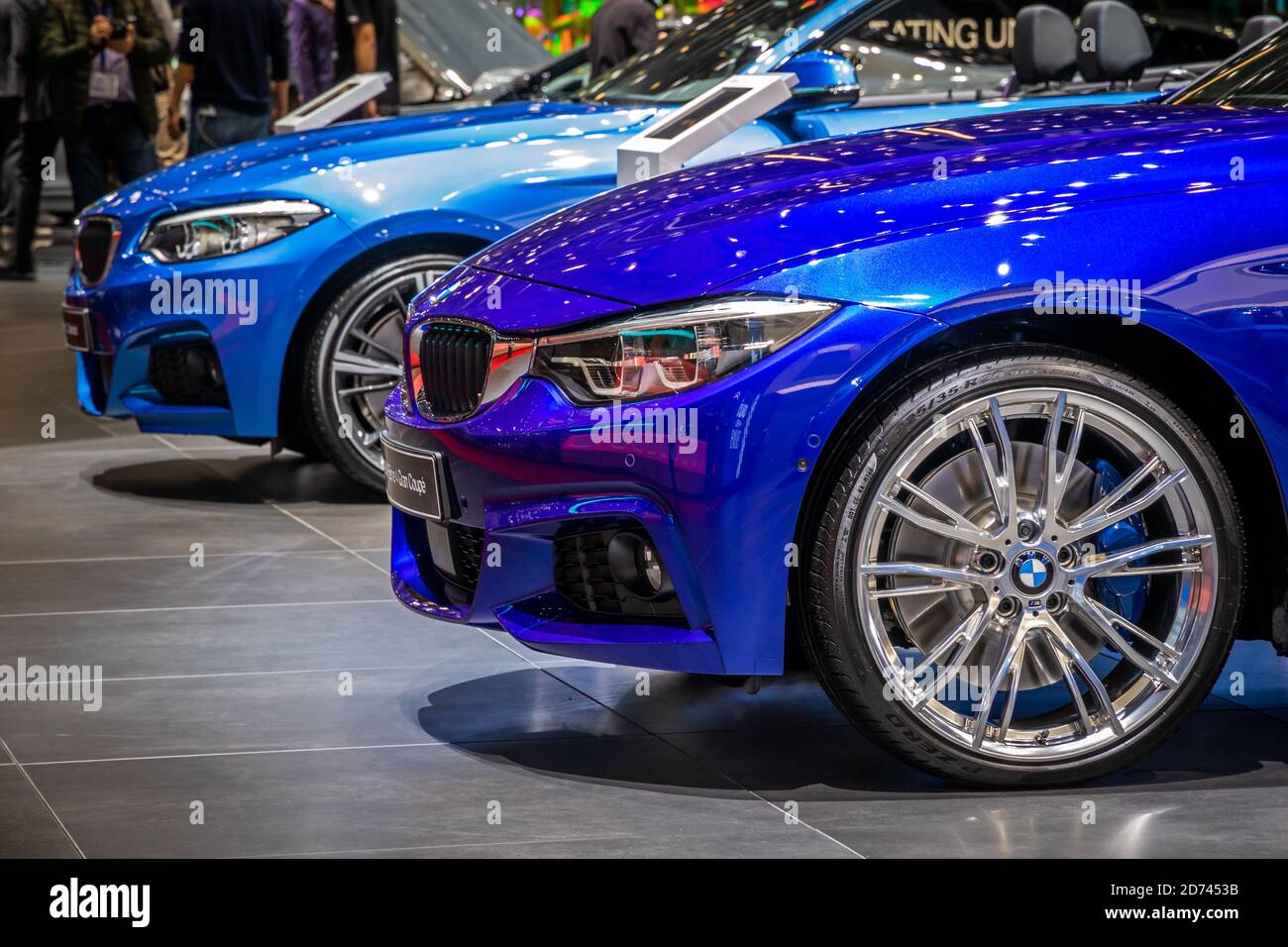 BMW 4 Series Gran Coupe car at the 89th Geneva International Motor Show. Geneva, Switzerland - March 6, 2019. Stock Photo