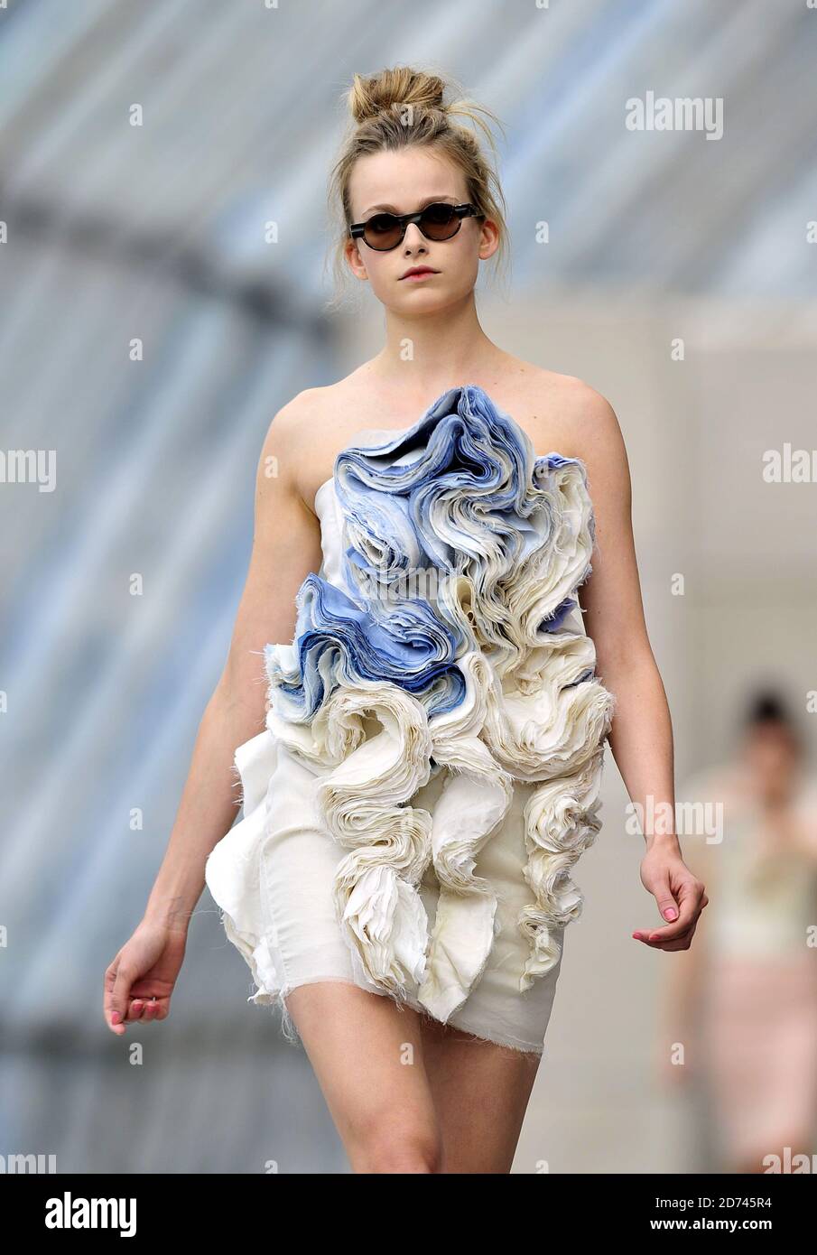 felicity brown dresses A model wears a creation by Felicity Brown at the Fashion East fashion  show, held at the Top Shop venue in Waterloo Station, as part of London  Fashion Week Spring/Summer 2011 Stock