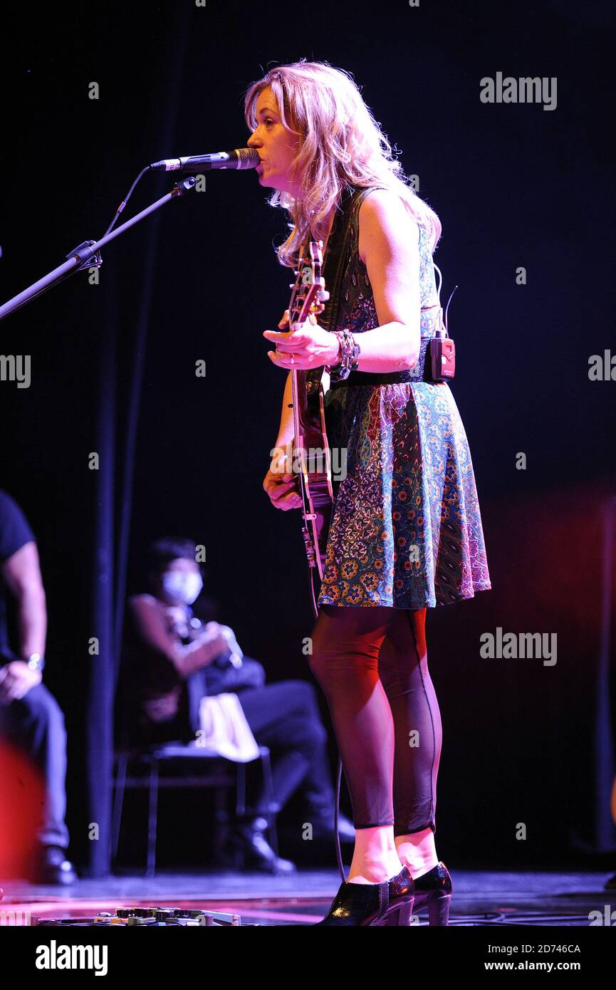 Vicki Peterson of The Bangles performs at the Hard Rock Pinktober concert, at the IndigO2 venue in east London.  Stock Photo