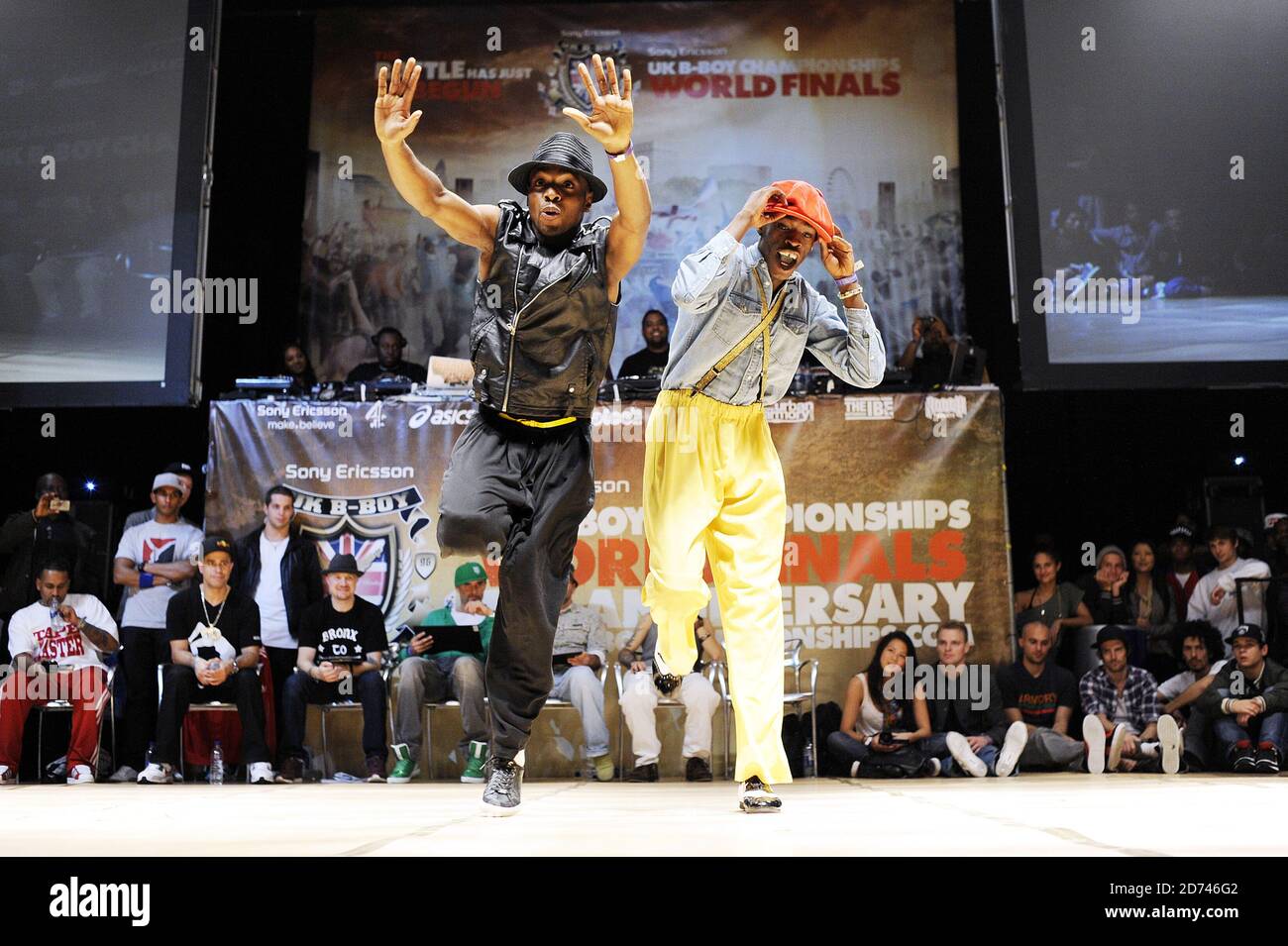 B-Boys compete at the Sony Ericsson B-Boy Championships, at the Brixton Academy in south London. Stock Photo