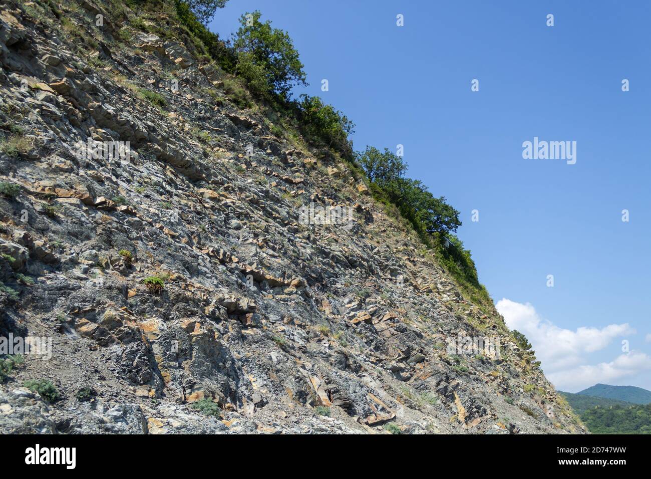 sheer rock with trees Stock Photo