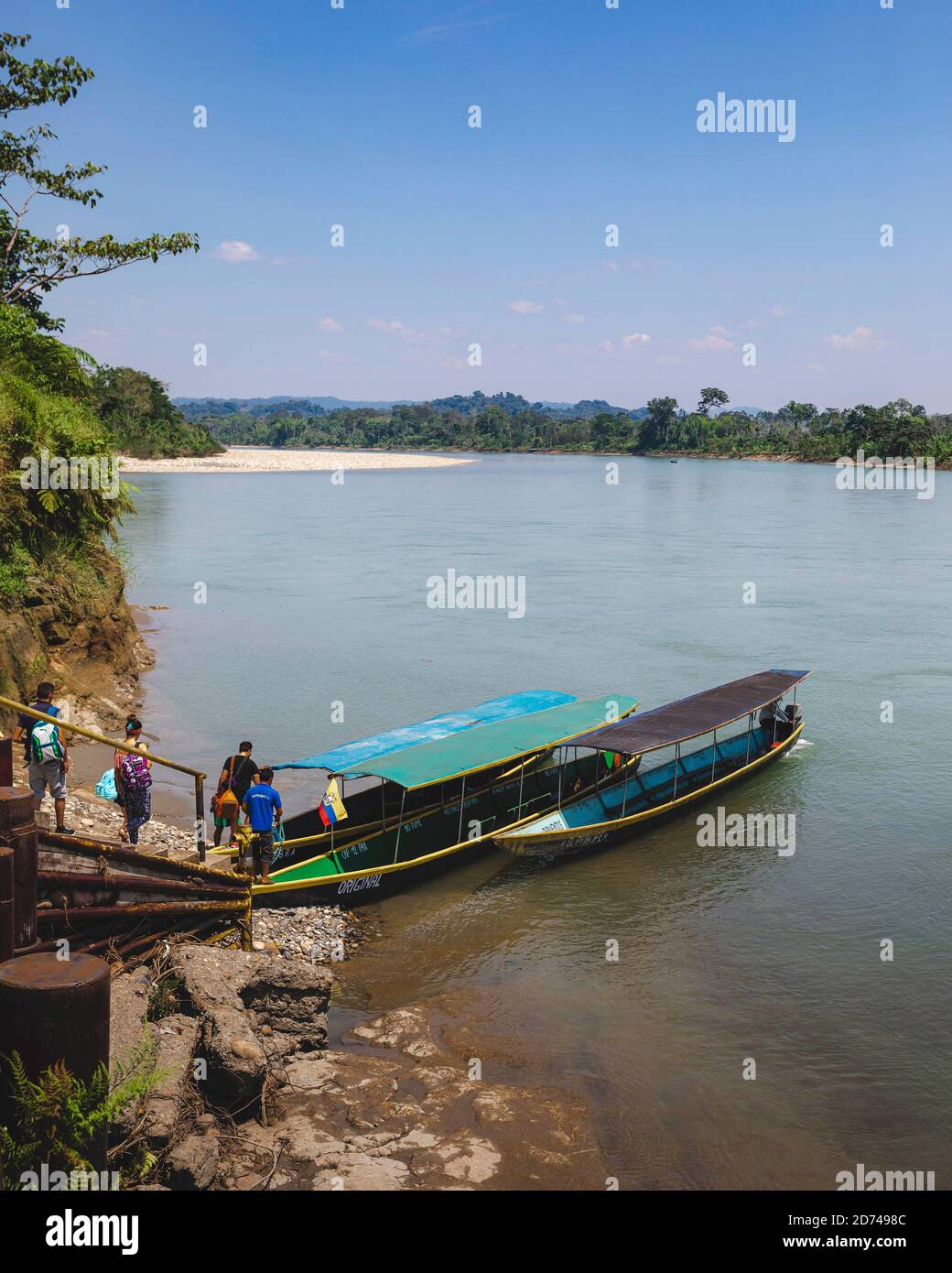 Amazon River boat tourism Stock Photo
