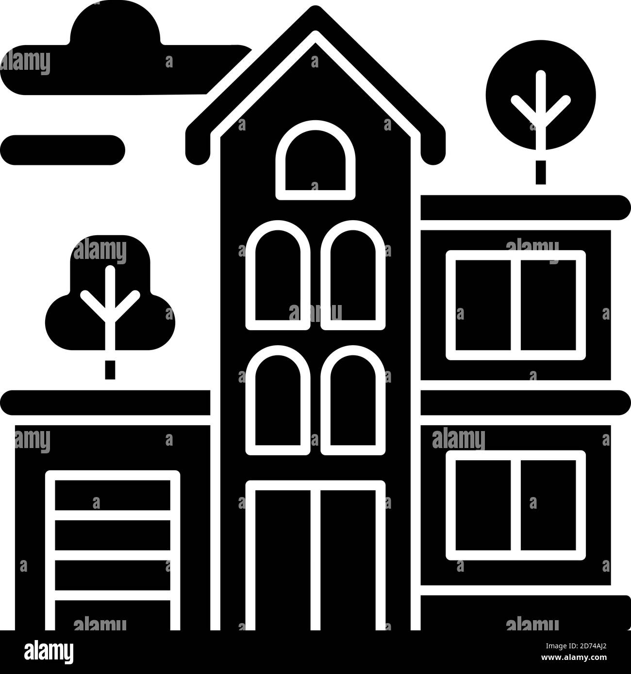 Apartment building black glyph icon Stock Vector Image & Art - Alamy