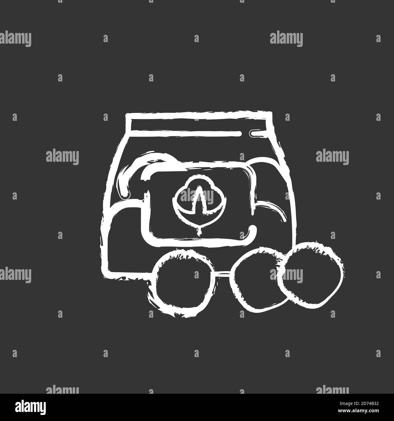 Cotton balls chalk white icon on black background Stock Vector Image