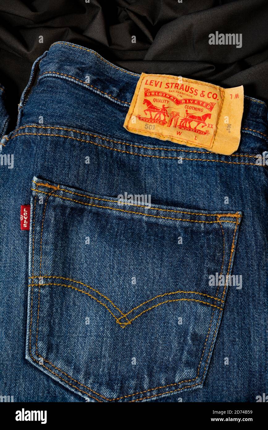 Naples, Italy - October 2020: denim trousers classic Levi 501 jeans Stock  Photo - Alamy