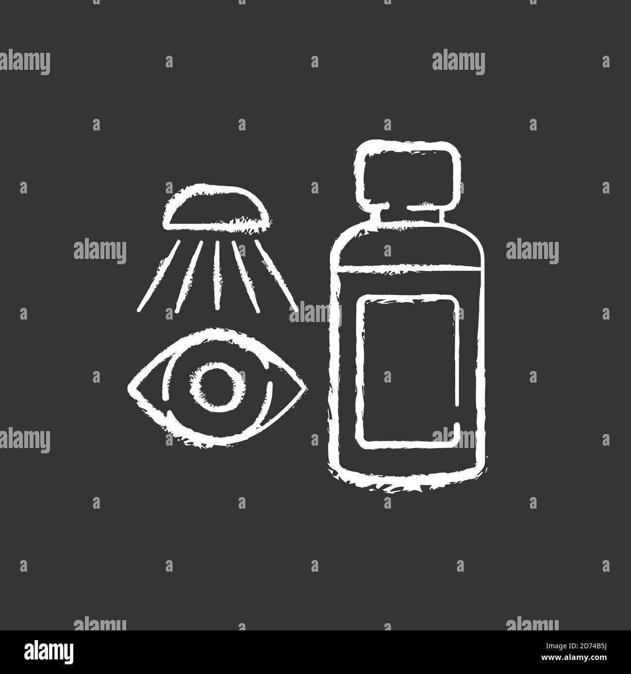 Eyewash chalk white icon on black background Stock Vector