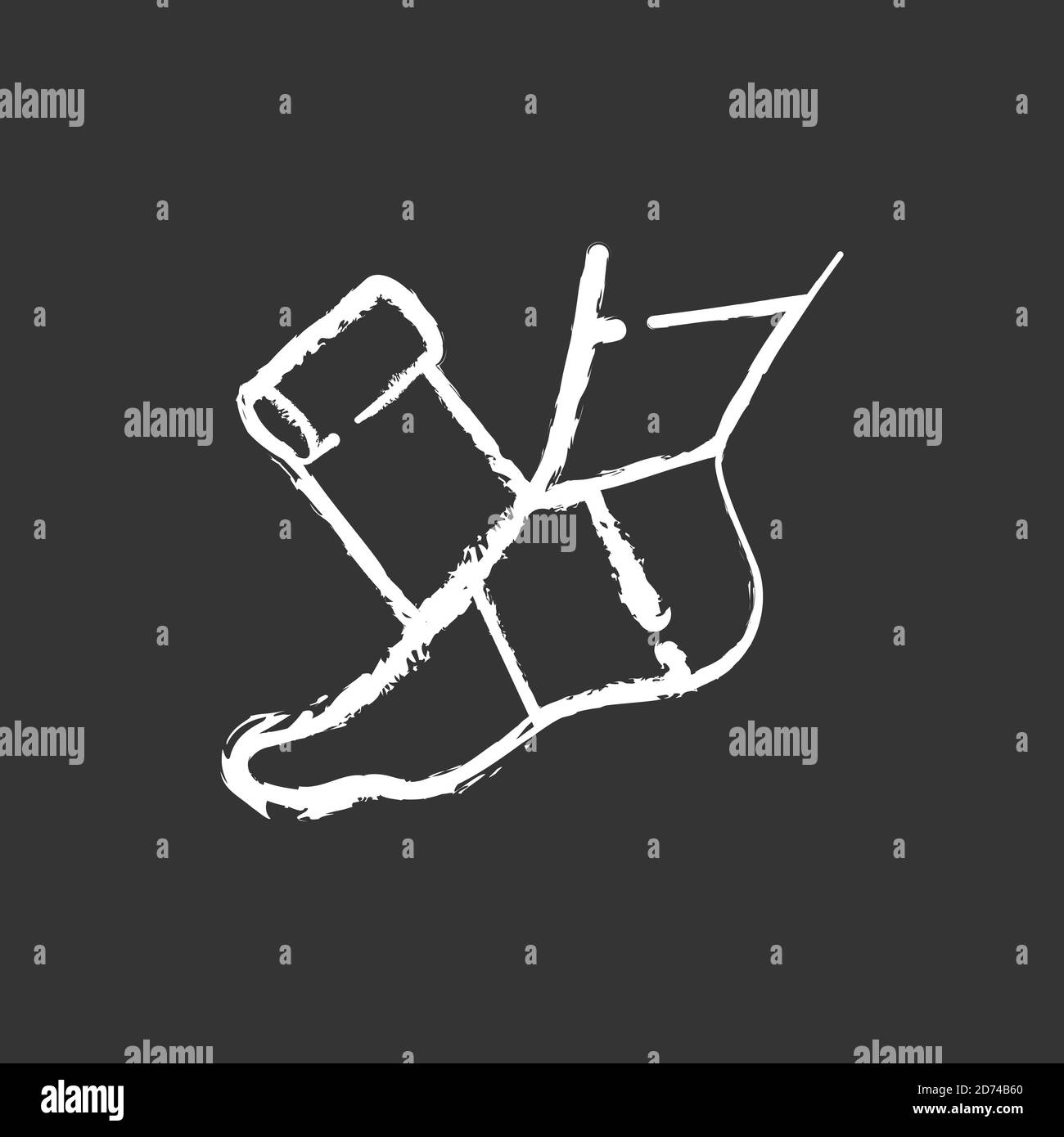 Elastic bandage chalk white icon on black background Stock Vector