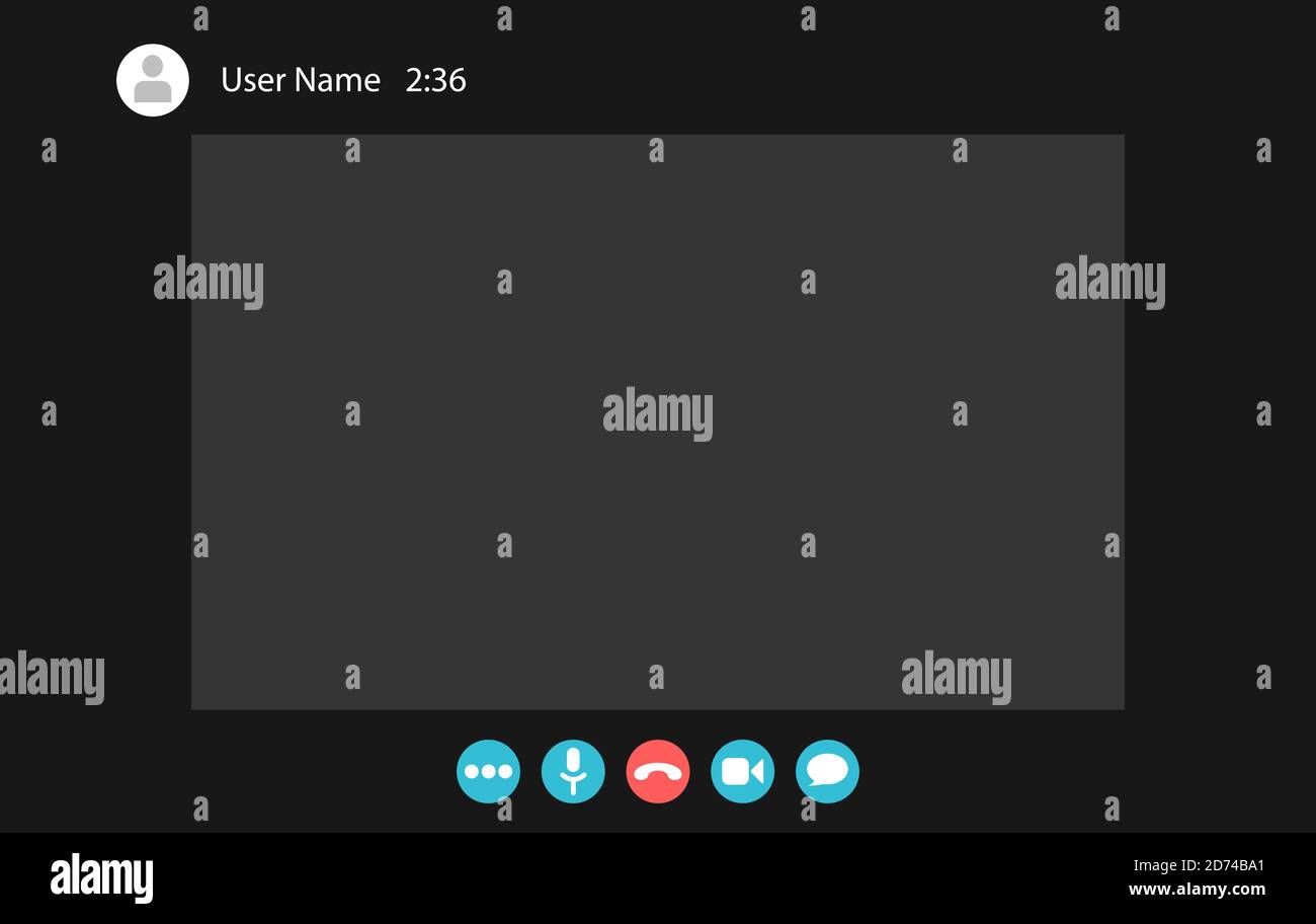 Video call screen template. Video call interface. Vector page of the ...