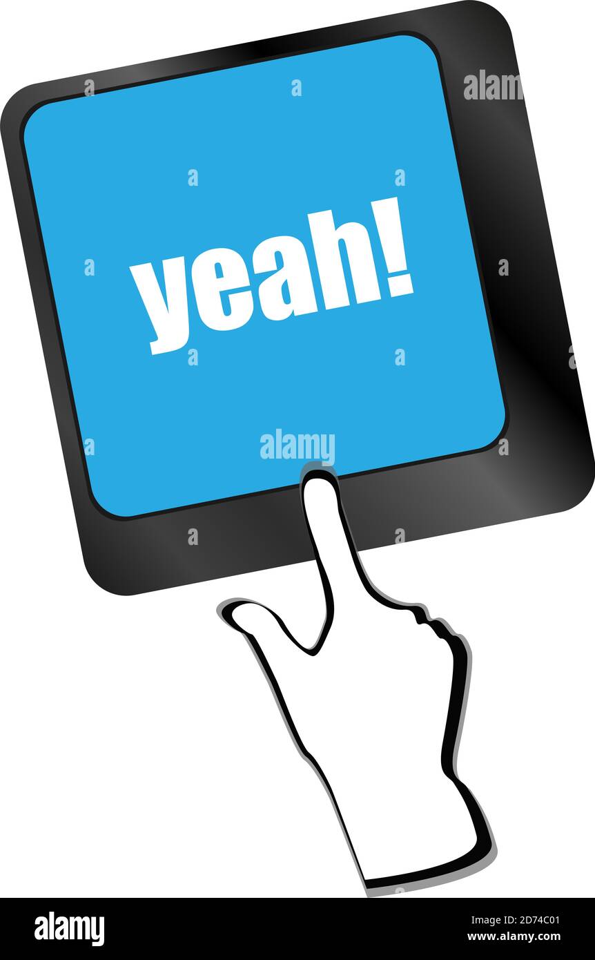 yeah word on computer keyboard key Stock Photo