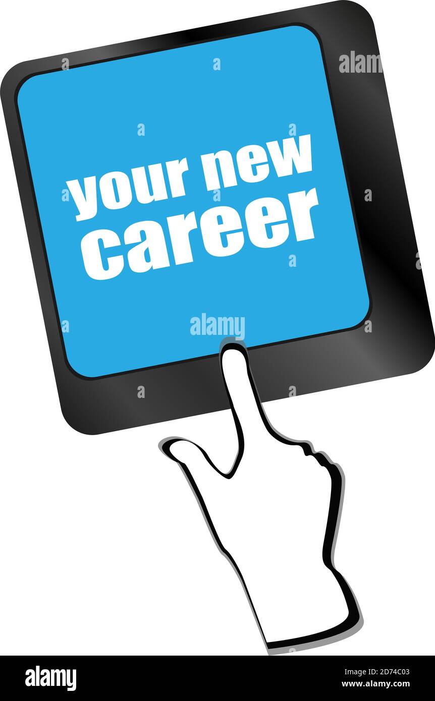 your new career button on computer keyboard key Stock Photo