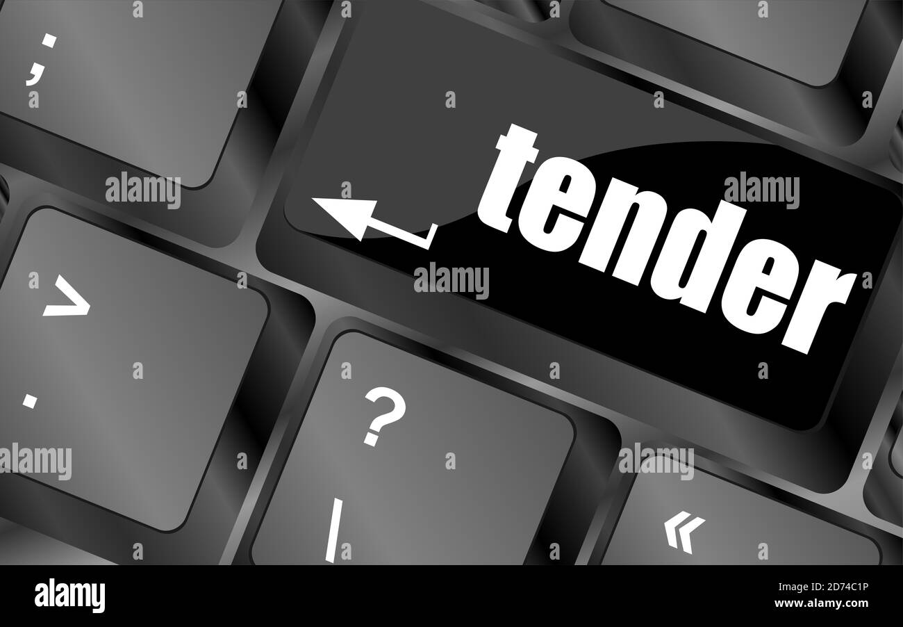 Button on Modern Computer Keyboard with Word tender, business concept ...