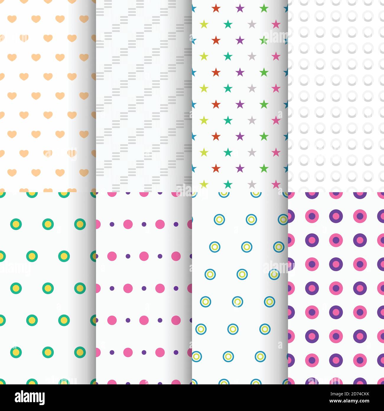 light colored seamless background patterns in set Stock Vector Image ...