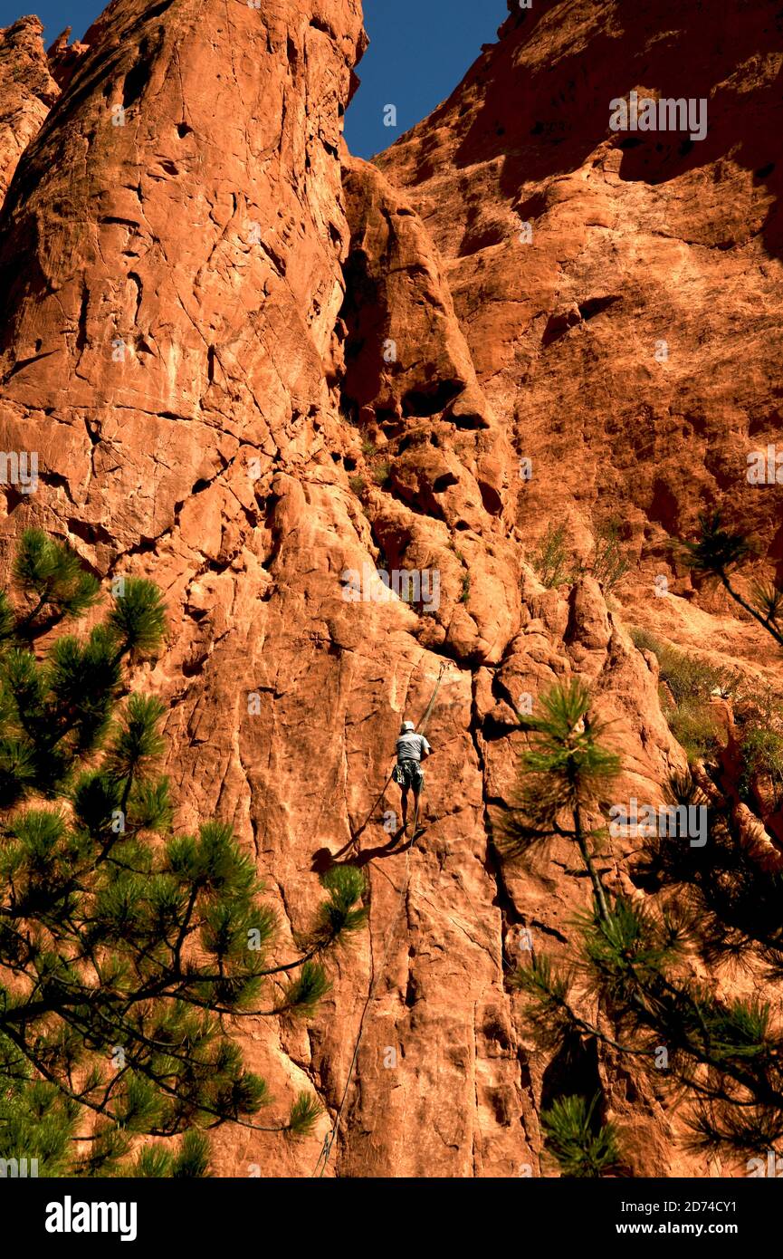 Rock Climbing in Garden of the Gods Park in Colorado Springs, Colorado