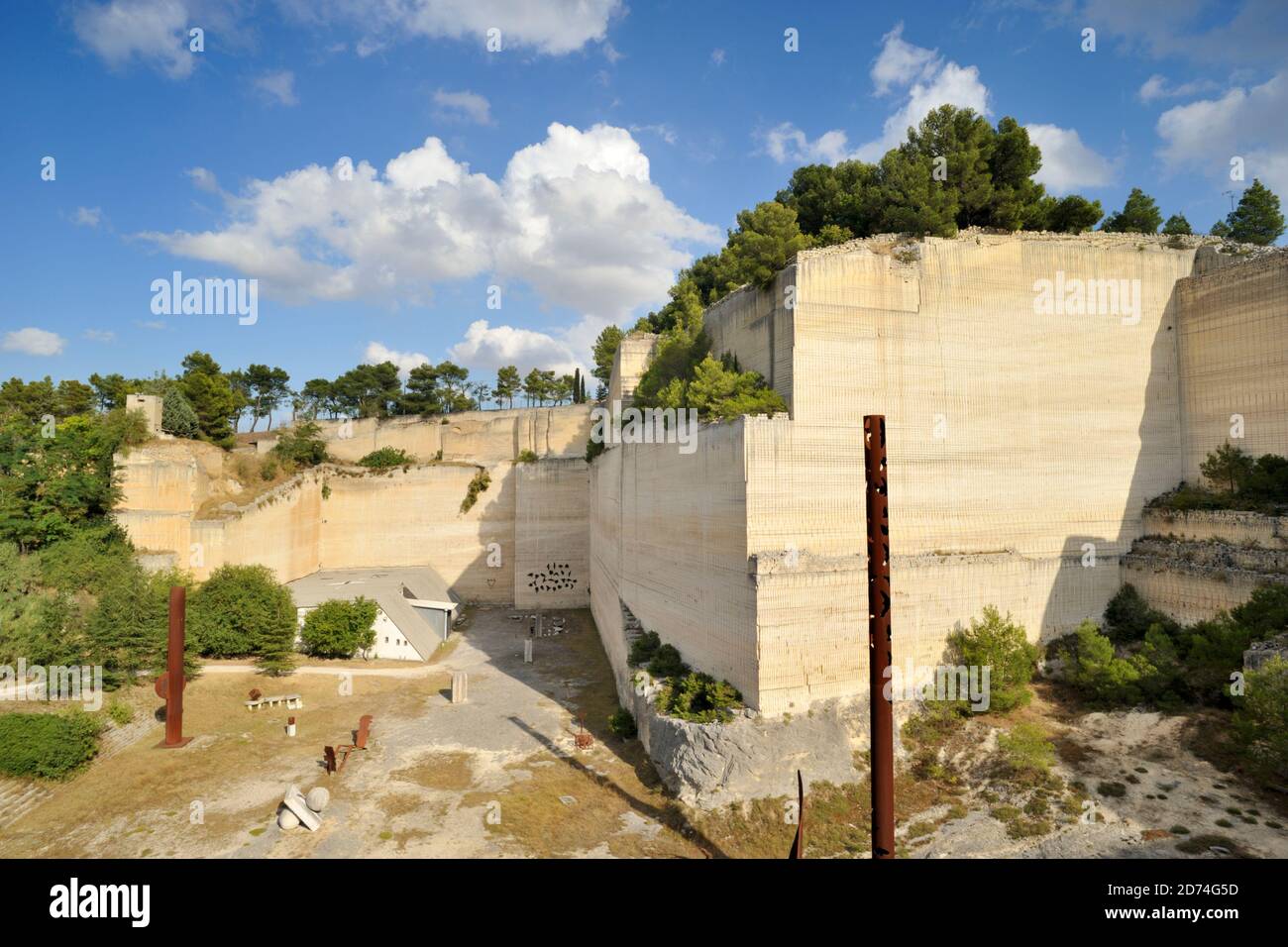 Italy, Basilicata, Matera, tufa stone quarry, La Palomba sculpture park, established by artist Antonio Paradiso Stock Photo