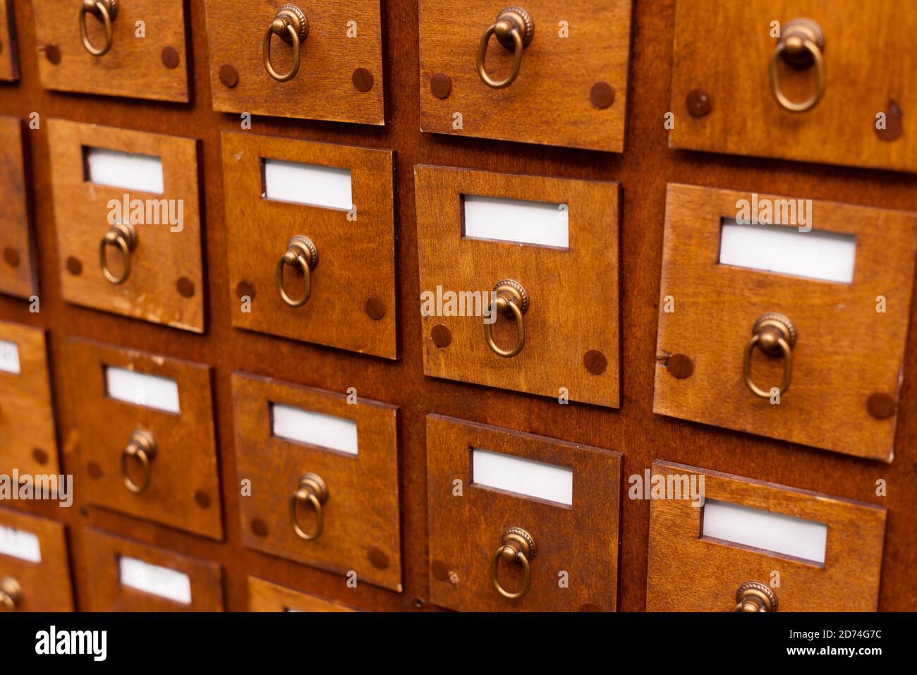 A photo of some little wooden drawers in square form Stock Photo Alamy