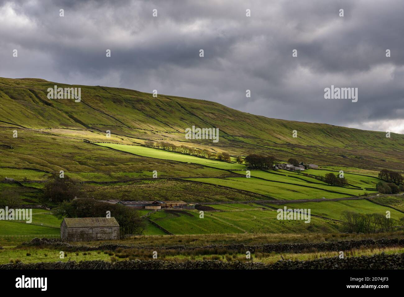 Wether Hill seen from Sleddale near Hawes ion Yorkshire Stock Photo