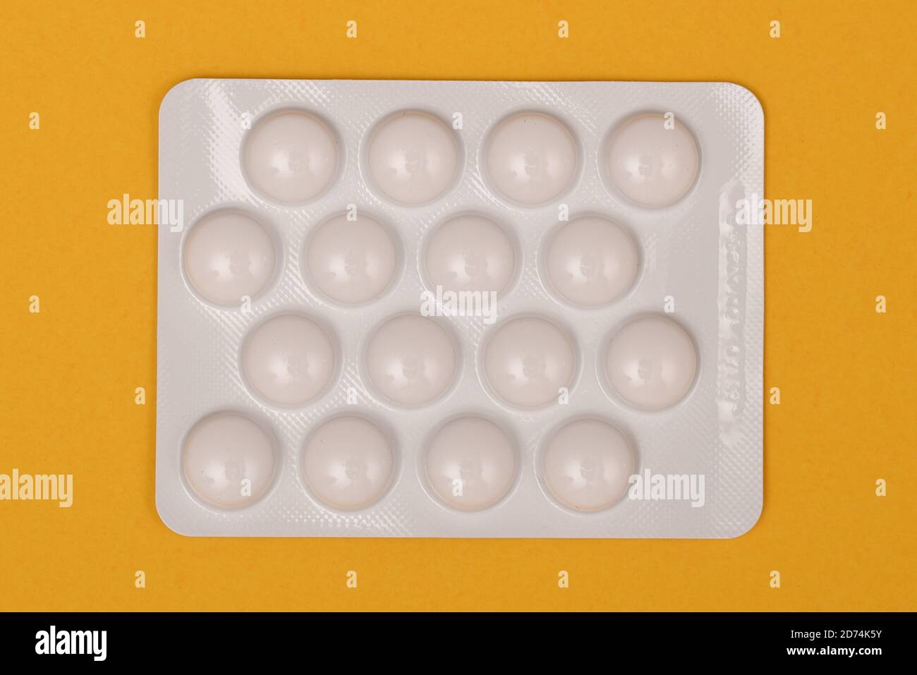 White plastic blister pack showing the underneath Stock Photo
