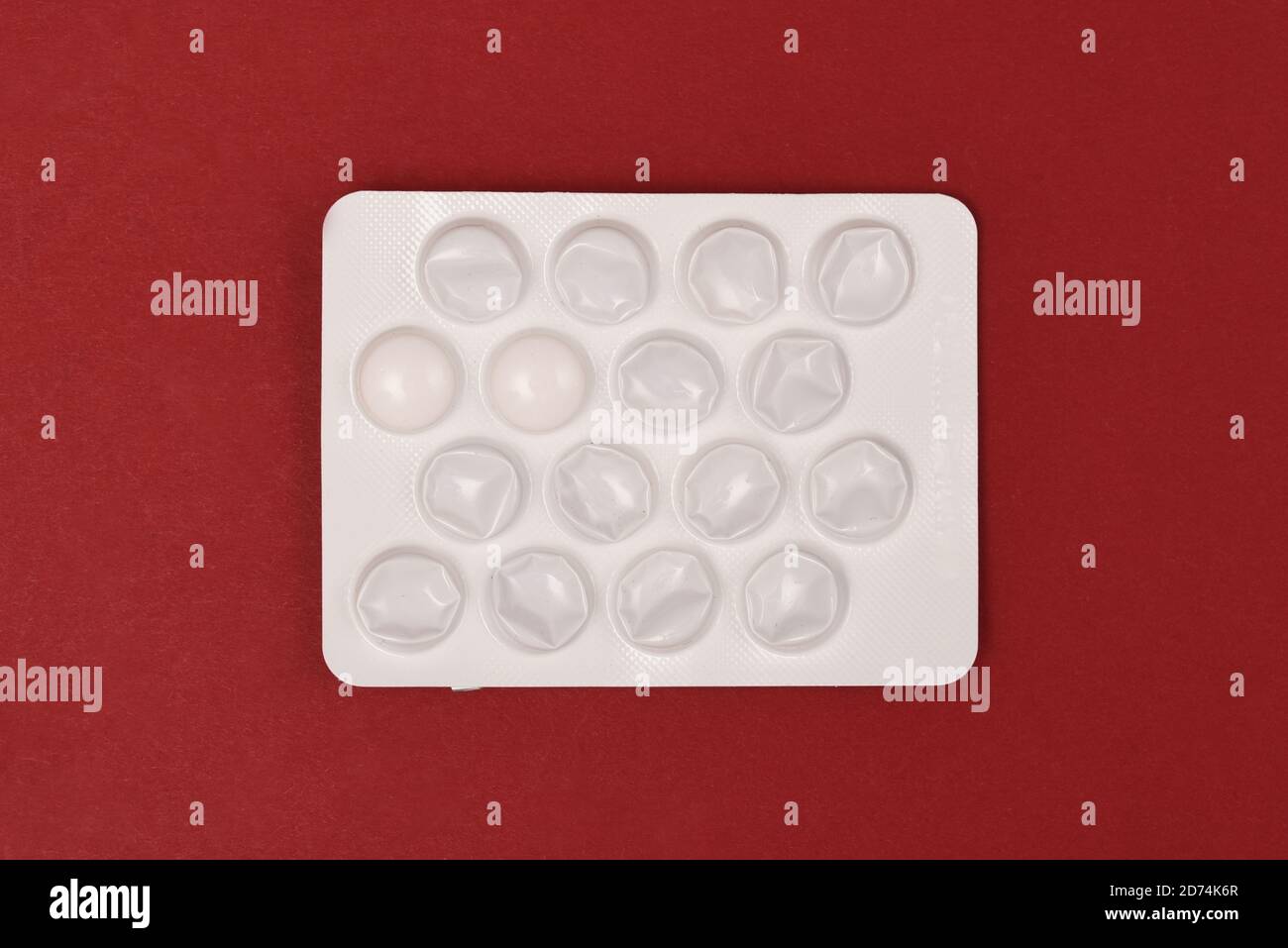 Blister pack of pills partly used Stock Photo