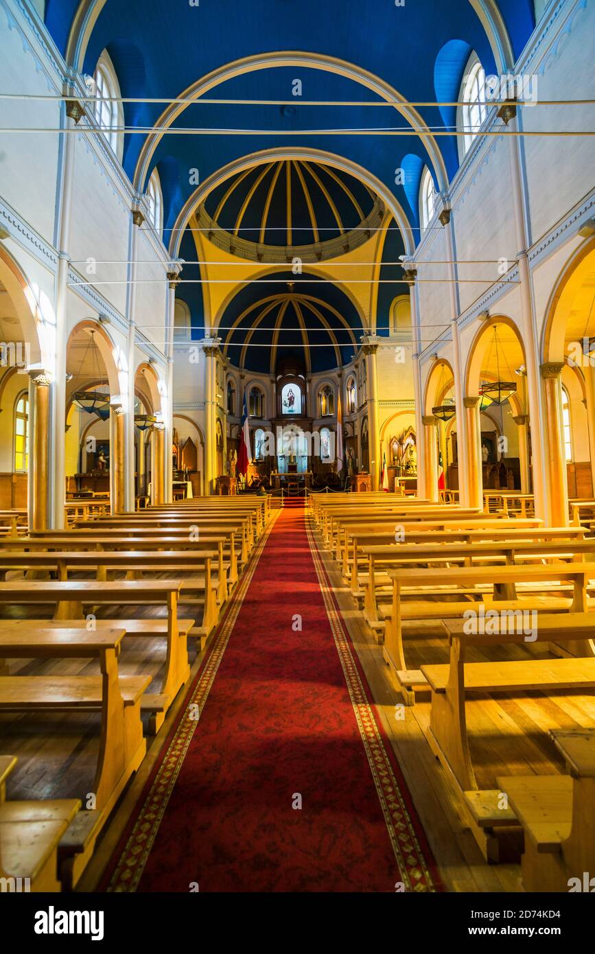 Sacred Heart of Jesus Catholic Church (Iglesia Sagrado Corazon de Jesus), Puerto Varas, Chile Lake District Stock Photo