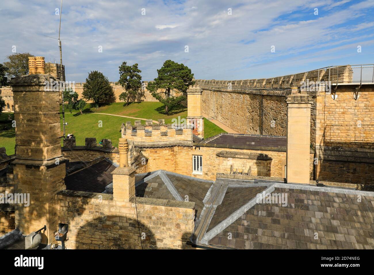 Eastgate, the main entrance to Lincoln Castle and the Castle Walls,  City of Lincoln, Lincolnshire, England, UK Stock Photo