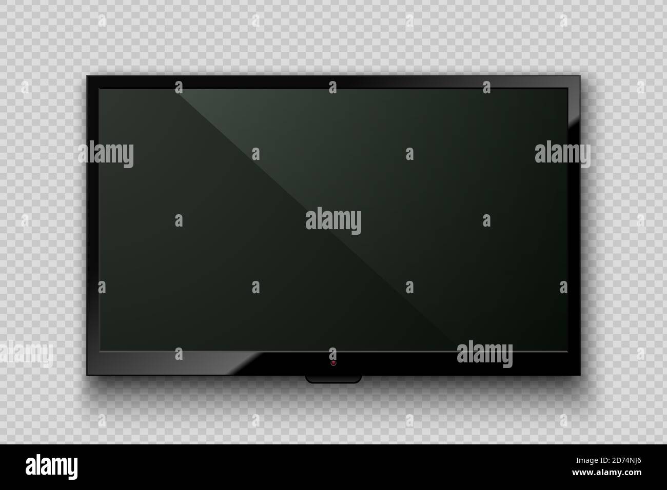 Vector realistic TV led screen isolated on transparent background. Modern stylish lcd panel. Computer monitor display mockup. Blank television graphic Stock Vector