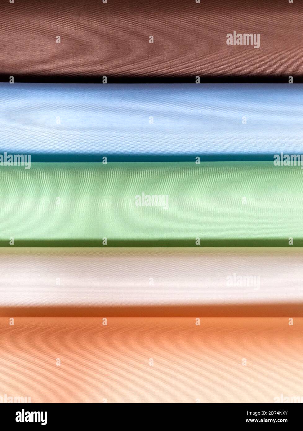 Various natural fabric samples background. Selective focus Stock Photo