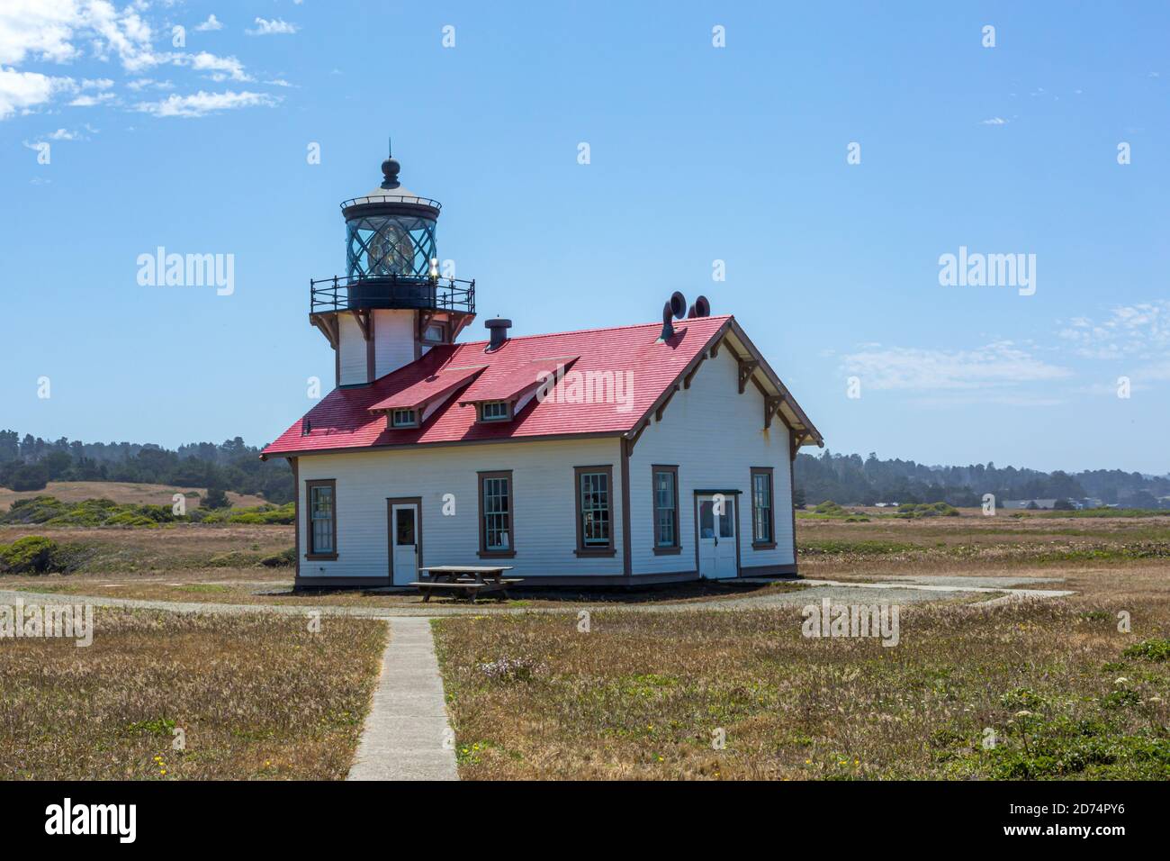 Historic Point Cabrillo lighthouse in northern California was built in 1909 Stock Photo