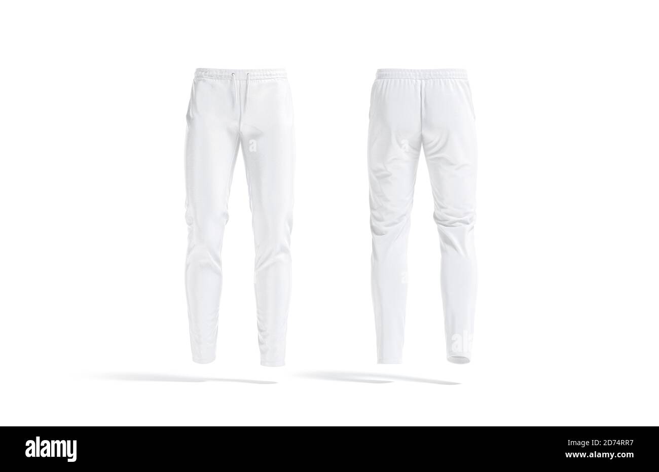 Blank white sport pants mockup, front and back view Stock Photo - Alamy