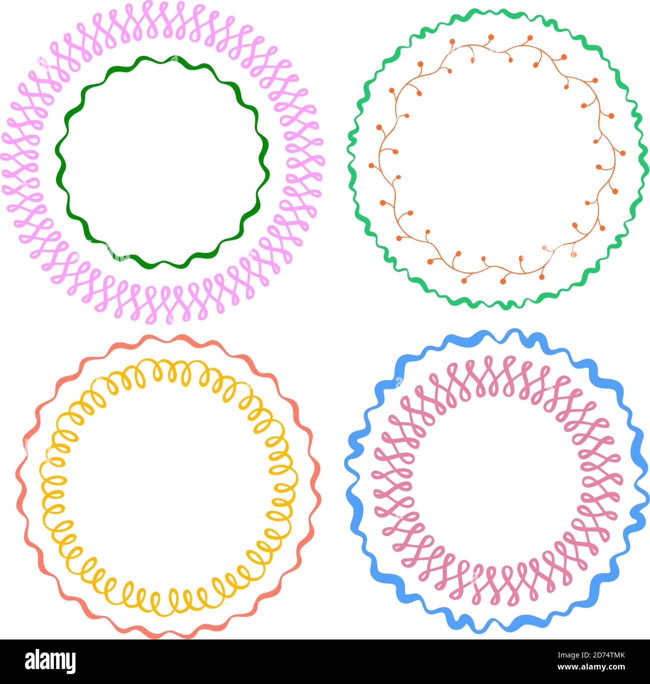Vector set of hand drawn round frames. Vector isolated illustration ...