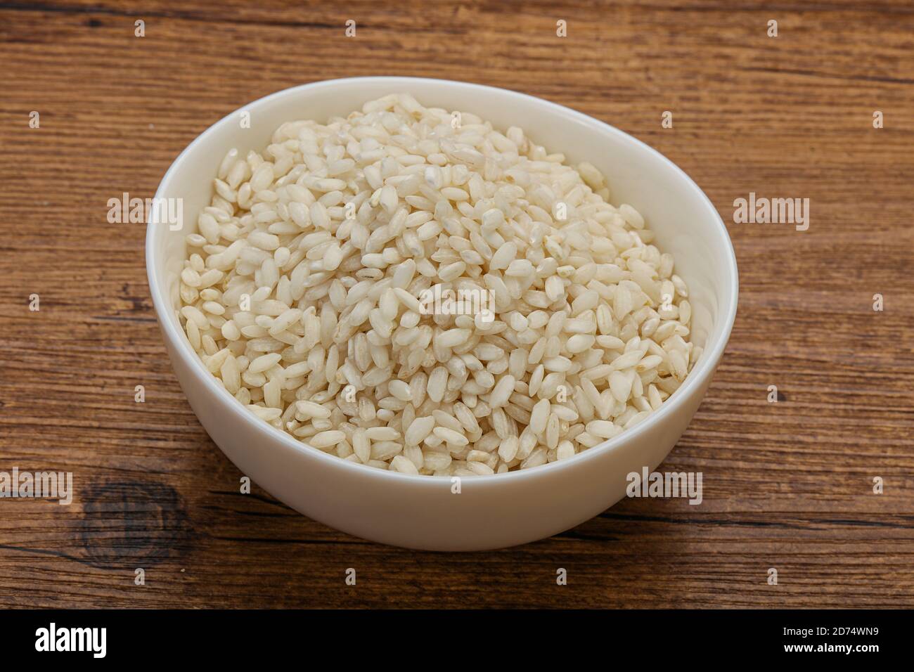 Raw Italian arborio rice for Risotto Stock Photo Alamy