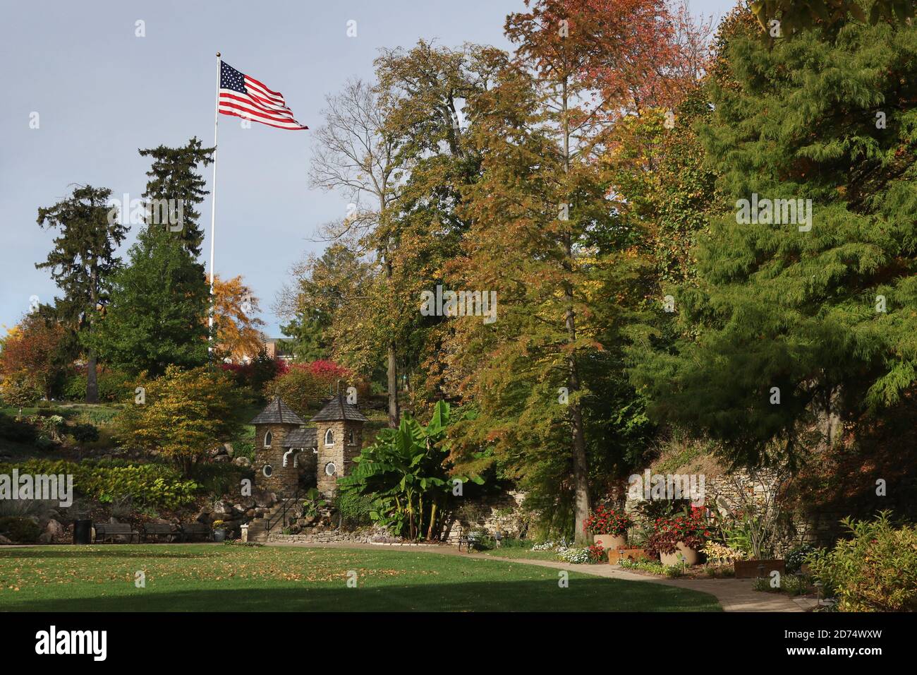 Dayton Grotto and Gardens at the Dayton VA (Veterans Affairs) Medical Center. Original development began in 1867. Dayton, Ohio, USA. Stock Photo